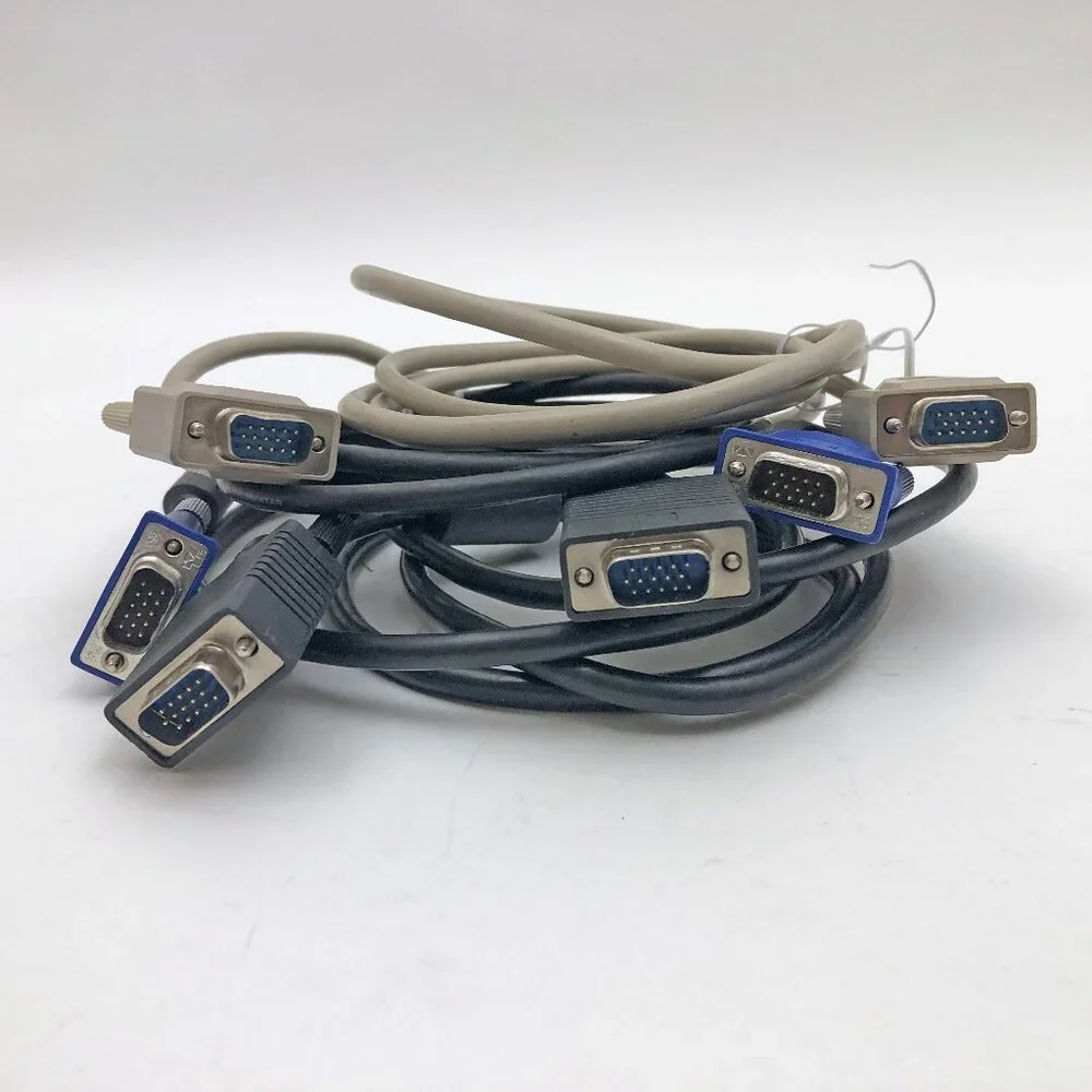 4 ft DB15 D-SUB 15-Pin Male to Male Cable Cords Set of 3 Preowned